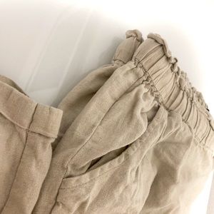 Linen Pants Size S Beige Bottoms Summer Pants Leggings Lounge Woven Nude Trouser
